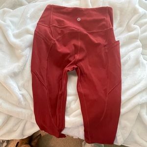 Red 25” lululemon leggings